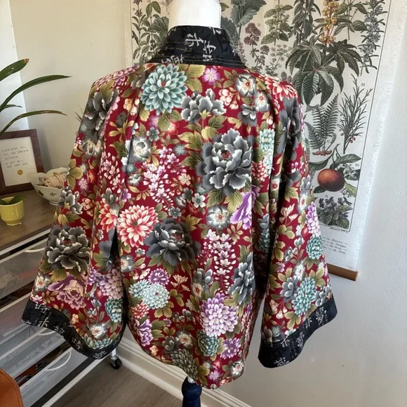 House of the Broken Dragon Floral Kimono Jacket Cotton - Picture 6 of 8